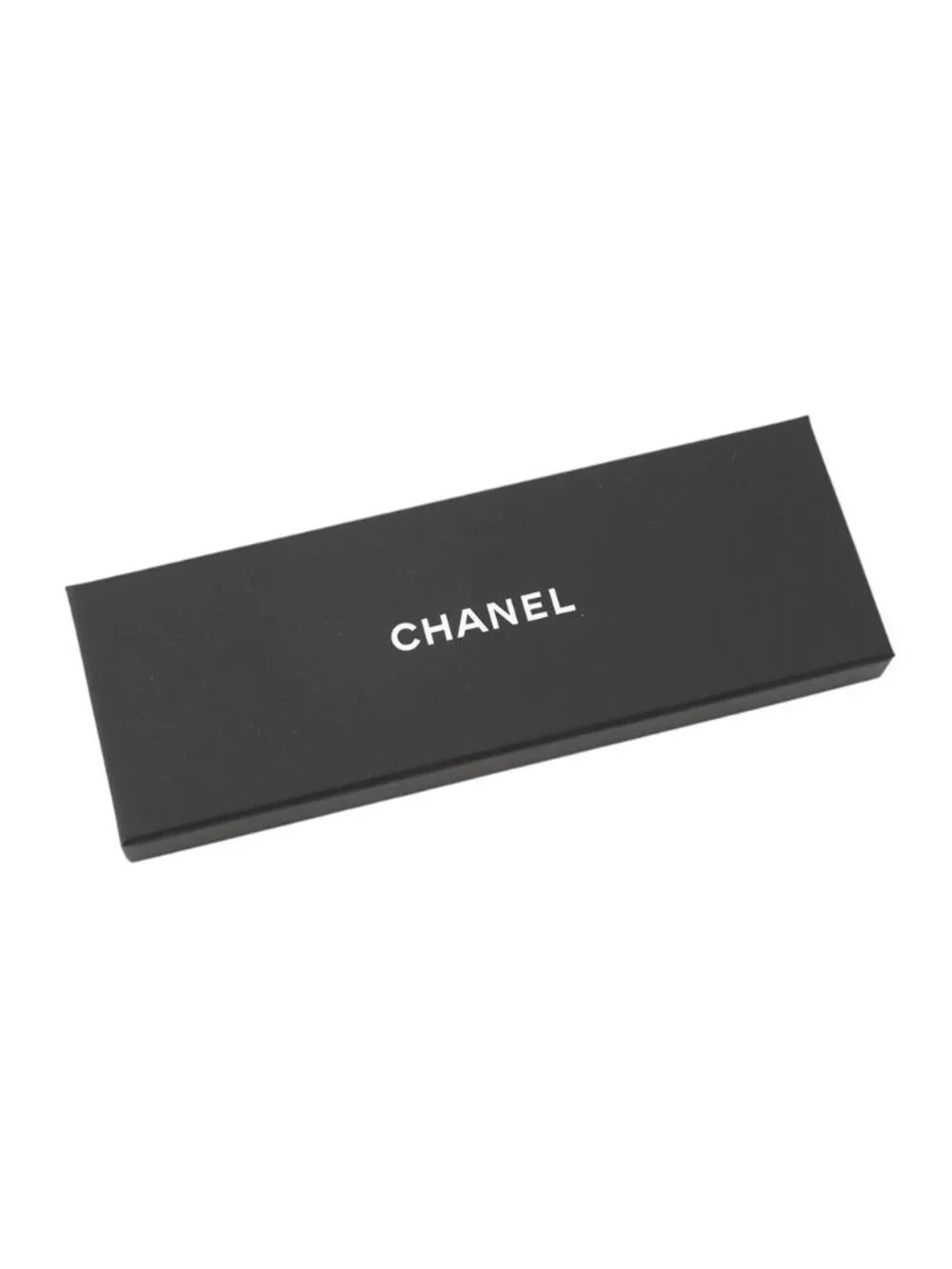 Chanel 26B Scarf CC Logo Flower Silk Black White